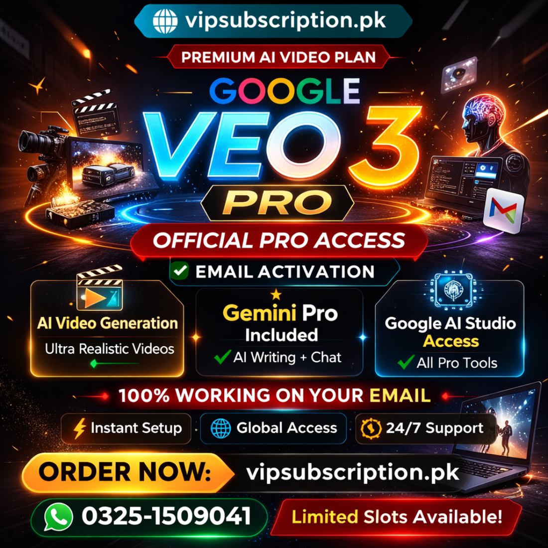 Google Veo 3 Pro Plan – Works on Your Email | Gemini Pro + Labs Access