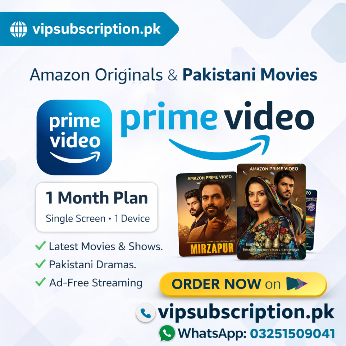 Prime Video 1 Month Single Screen