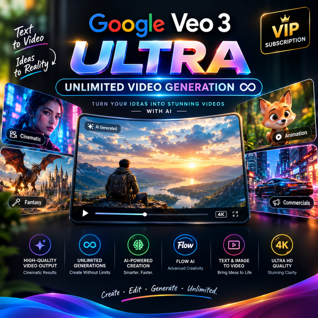 Google Veo 3 Ultra – 1 Month Unlimited Generation
